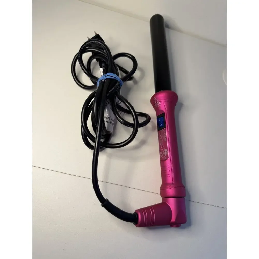 NuMe HB025BU Hot Pink Tourmaline Ceramic Swivel Cord Curling Wand Works Great!